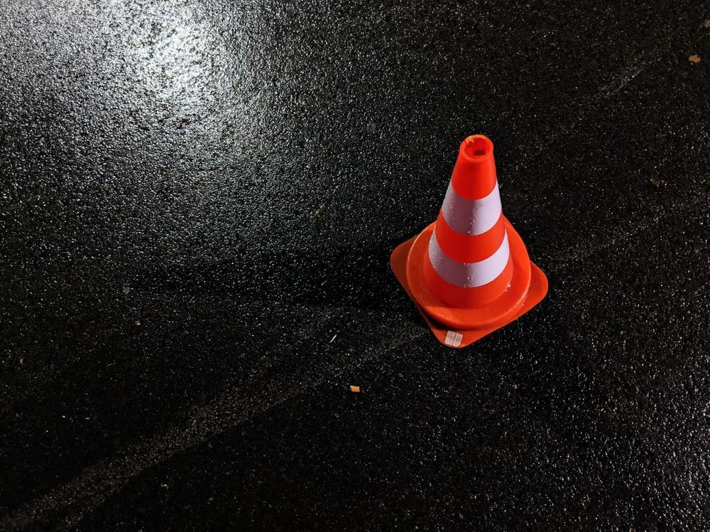 orange and white traffic cone