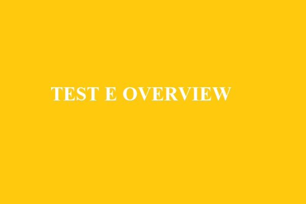 TEST E OVERVIEW